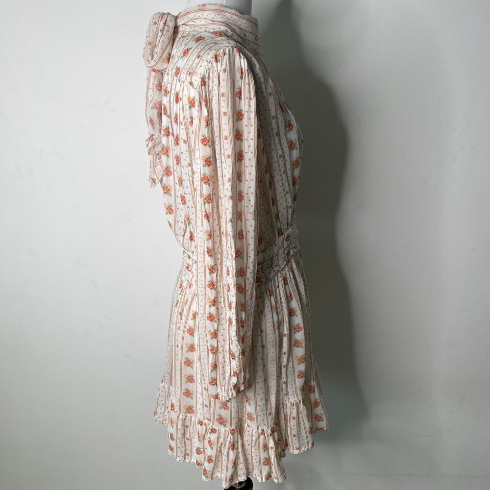 Anthropologie Let Me Be Women's Cream Mock Neck Floral Dress Size Small - Picture 4 of 9
